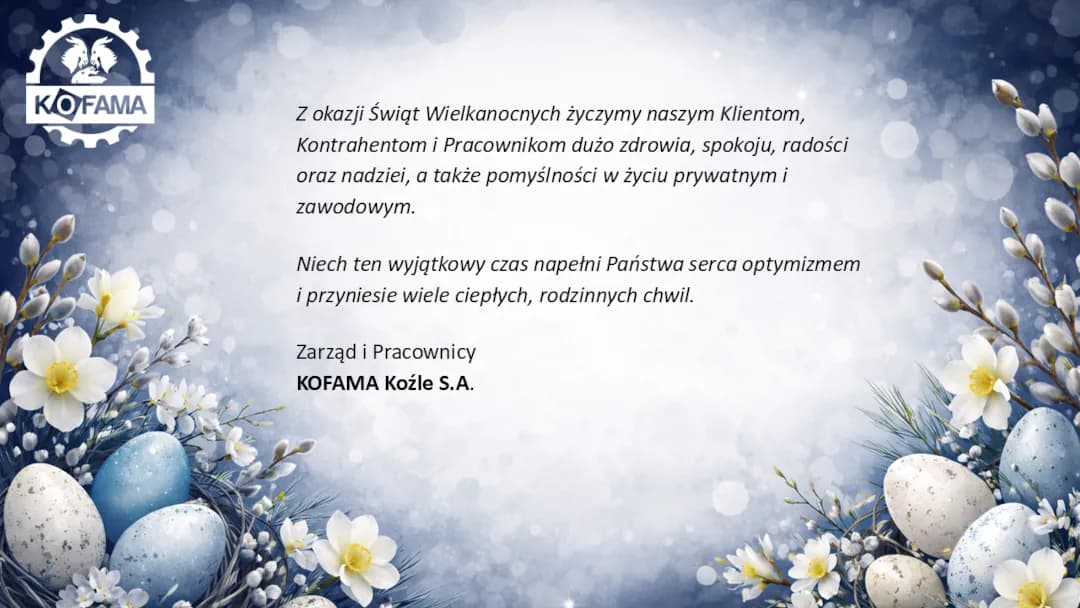 Wielkanocne życzenia od KOFAMA Koźle